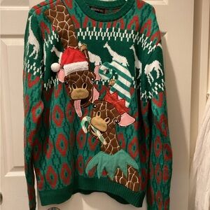 Festive Giraffe Christmas Sweater xl